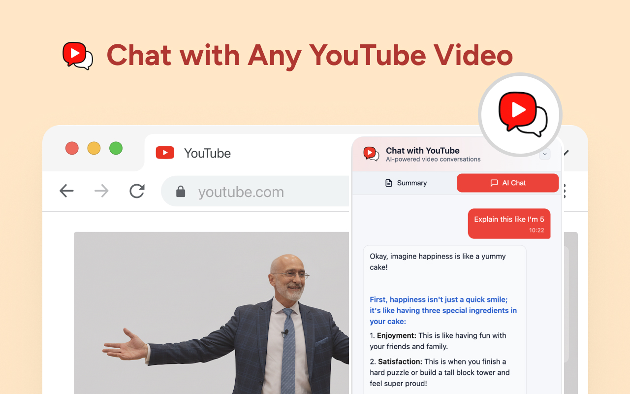 Chat with YouTube - Main Interface